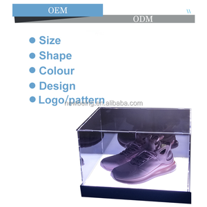 Étagère en verre avec éclairage LED personnalisé, boîte de rangement pour chaussures de sport, boîte à chaussures géante - Product Image 3