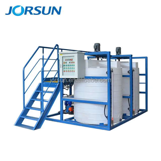 Jorsun 500L/Hour PAC PAM ระบบจ่ายสารเคมีคลอรีนสารเคมีอุปกรณ์จ่ายของเหลวที่ใช้ใน