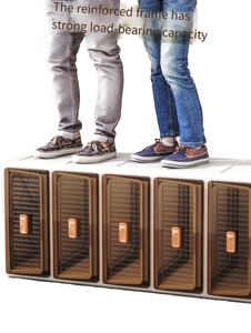 Meuble de rangement en plastique empilable multi-tailles et multi-niveaux pour la maison, stable et peu encombrant, idéal pour les collations et les vêtements - Product Image 2