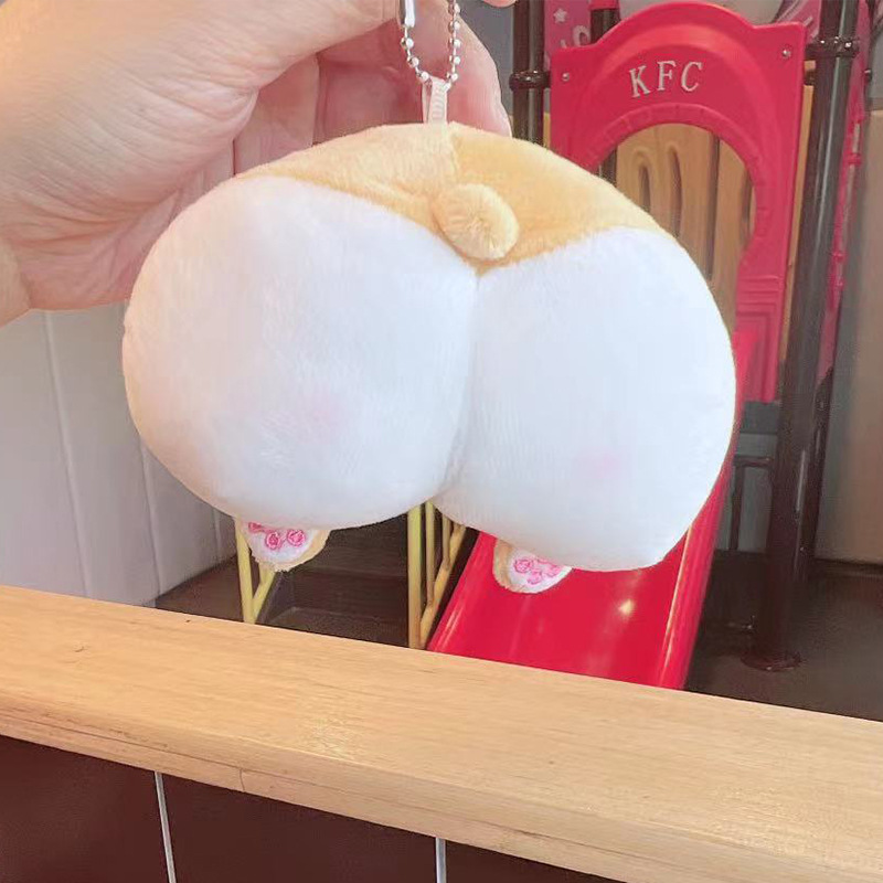 Custom Stuffed Animals Corgi Plush Key Chains Key Rings Backpack Car Stuffed Keychain Plush Corgi Dog Toy Bag Charms Pendant