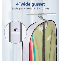 Sacs à vêtements suspendus anti-poussière en tissu non tissé personnalisables pour placard sac de rangement transparent pour vêtements