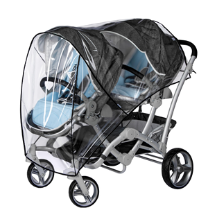 Housse de pluie transparente pour poussette, imperméable et coupe-vent, pliable, en plastique, universelle, protection contre les intempéries pour les voyages - Product Image 6