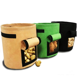 Sac de culture transfrontalier <span class=keywords><strong>en</strong></span> feutre épaissi pour fruits et légumes, idéal pour la plantation de semis - Product Image 2