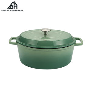 उज्ज्वल हाउसवेयर एनमेल खाना पकाने के बर्तन सेट नॉनस्टिक पैन रसोई कुकवेयर सेट लोहे की धातु न्यूनतम नई गर्म बिक्री रंग हरा - Product Image 6