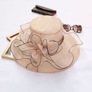 Wholesale Eco-Friendly Polyester Fashion Flower Wide Brim Ladies Fancy Church <b>Hats</b> <b>for</b> Promotional Use - Product Image 4