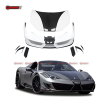Pièces automobiles de qualité supérieure, demi-carbone, mise à niveau vers le style MSY, pare-chocs avant, capot moteur pour Ferrari 458