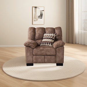 Small Home <b>Sofa</b> Soft Brown Microfiber 1-Seater <b>Sofa</b> Comfortable Upholstered Accent Chair for Home Furniture Set Wholesale - Product Image 5