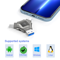 Pingguo Disk 2.0 USB sidik jari, ponsel dan komputer tiga dalam satu Tipe C untuk Android