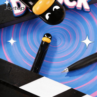 Lot de stylos gel rotatifs en plastique avec logo personnalisé, motif canard de dessin animé amusant, encre noire 0,5 mm, nouveauté pour étudiants, vente en gros