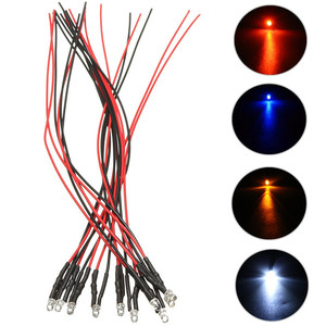 หลอดไฟ LED แบบมีสายสีน้ำเงิน DC 24V 18ซม. 3มม.,หลอดไฟเปล่งแสงได้เร็ว5มม. สายไฟ LED ไดโอด<span class=keywords><strong>12</strong></span>โวลต์พร้อมฝาโครเมี่ยม - Product Image 1