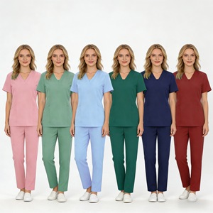 Women's Scrub Suits Split Set Moisture Wicking For Dentists ICU Beauty Salon Nurses Uniforms - Product Image 1