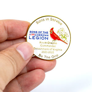 Custom Gold Soft Enamel Lapel Pins Logo <strong>Cardinal</strong> Flower Design Pin Badge Custom for Recognition Souvenir Award Gift - Product Image 1