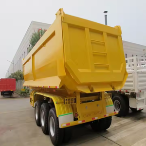 Semi-remorque benne basculante arrière 3 essieux 60 tonnes en acier avec benne en U, fabriquée en Chine, pour tracteur - Product Image 2