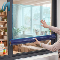 Film de protection PE transparent souple auto-adhésif bleu, résistant à l'humidité, pour fenêtre, prix direct usine