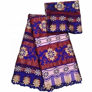 Tissu <span class=keywords><strong>Bazin</strong></span> africain brodé en dentelle de coton, haute qualité, H & D, nouvelle collection - Product Image 1
