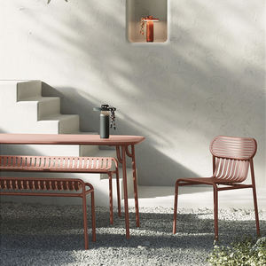 ชุดเฟอร์นิเจอร์กลางแจ้งทำจากเหล็กเนื้อแข็งธรรมชาติโต๊ะคาเฟ่และเก้าอี้สำหรับลานสวนสวนร้านน้ำชานมใช้ในเชิงพาณิชย์ - Product Image 5