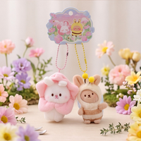 Nouveaux porte-clés en peluche motif grappe de fleurs, pendentifs, figurines mignonnes de dessin animé, breloques pour sac à dos