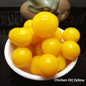 Đá hổ phách tự nhiên LANGYUE, màu vàng/trắng, kích thước 10mm, hiệu ứng quang học hình sao, đánh bóng, dùng làm đồ trang sức - Product Image 6