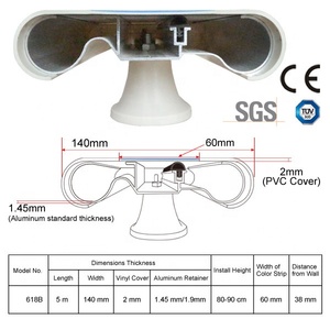 Antibacterial PVC Hospital Corridor Handrail Aluminum Core Anti Collision <strong>Wall</strong> Protection <strong>Rail</strong> B1 Fire Rated Medical Project - Product Image 5