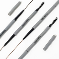 Vente en gros de crayon à sourcils rétractable Your Label avec pinceau crayon à sourcils longue durée avec logo personnalisé crayon à sourcils mince et imperméable