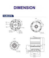 Módulo de articulación robótica Reacher HJM-D70, 66 Nm de par pico, relación 101:1, 48 V, CAN EtherCAT, eje hueco