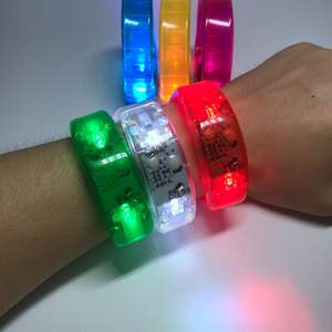 Bracelet personnalisé LED clignotant, 20 pièces de fête de Concert, événement, Logo personnalisé, <span class=keywords><strong>Vibration</strong></span> colorée - Product Image 4