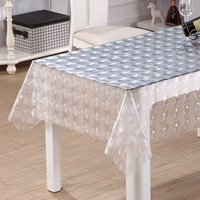 Nappe de table en EVA 3D transparente RNPT, motif diamant en relief, imperméable et anti-taches pour table de cuisine