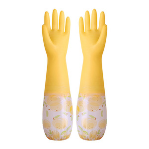 Durable Rubber Dishwashing Gloves 45cm Length Waterproof Thickened For Household Cleaning And Laundry - Product Image 5