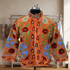 Luxury Hand Embroidered <b>Velvet</b> Winter <b>Jacket</b> <b>Women</b> Breathable Artisan Crafted Outerwear Coat <b>For</b> Weddings Parties Festive Wear - Product Image 4