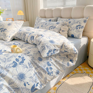 Parure de lit en sergé 100 % coton, imprimé floral frais, double face, housse de <span class=keywords><strong>couette</strong></span> respirante et douce pour la peau, pour la maison, la chambre et le dortoir - Product Image 6