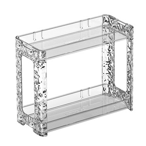 Double Layer Cosmetic Storage Rack Plastic Vanity Organizer With Water Ripple Surface For Makeup Storage 10kg Capacity - Product Image 5