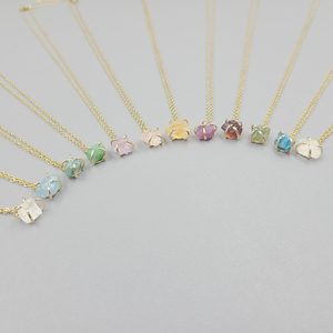 Collar de piedra de cristal Natural chapado en oro de 18K, amatista Natural, cuarzo rosa, joyería de piedras preciosas - Product Image 1