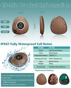 BYHUBYENG टॉप सेल वायरलेस कॉलिंग सिस्टम बजर क्यू कॉलिंग पेजिंग सिस्टम वुड ग्रेन - Product Image 2