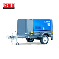 Compresseur d'air diesel Cfm 190 7 bars de type portable pour travaux lourds