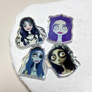 Cuentas acrílicas electrochapadas de doble cara con diseño de dibujos animados de <span class=keywords><strong>la</strong></span> <span class=keywords><strong>novia</strong></span> <span class=keywords><strong>cadáver</strong></span>, para cordones de teléfono DIY <span class=keywords><strong>y</strong></span> accesorios para colgantes de bolso - Product Image 4