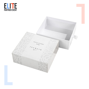 Custom Printed Logo <b>White</b> Jewelry Drawer <b>Box</b> with Ribbon Cardboard Paper Gift Packaging - Product Image 2