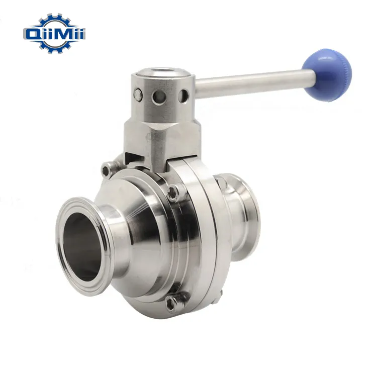 Stainless steel Sanitary SS304 Clamp Manual Butterfly Ball Valve