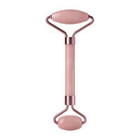 Rouleau en quartz rose à double tête Gua Sha Stick Non-Jade Body Box Acupoint en forme de cœur Pousser les yeux Lifting Facial Scraper for