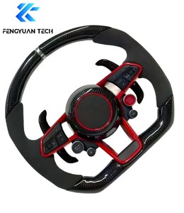 Volant RS personnalisé avec cuir pour <span class=keywords><strong>Audi</strong></span> A6 C7 RS3 8Y RS4 RS5 B9.5 RS6 C8 2021-<span class=keywords><strong>2024</strong></span> - Fibre de carbone - Product Image 4