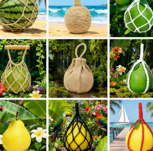 Ensemble de filets flottants de pêche en verre transparent de couleurs assorties personnalisées avec corde suspendue filet <span class=keywords><strong>à</strong></span> fruits - Product Image 6