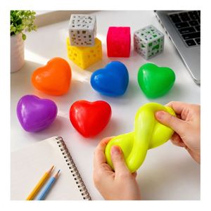 Wholesale Colorful Heart Squeeze Toy <b>LED</b> Cube Squishy Stress <b>Ball</b> Glow in Dark Fidget Sensory Kids Party Favors - Product Image 5