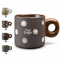 MSH Tasse en céramique 11oz (320ml) à anse épaisse, en grès artisanal, marque privée, pour l'approvisionnement de cadeaux d'hôtels de luxe