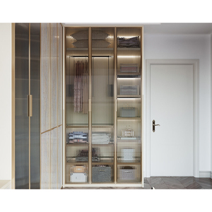 KEJIA Armoire en placage de bois naturel avec texture délicate Rangement de grande capacité pour créer une atmosphère de chambre à coucher confortable