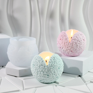 Molde de silicona para colgar gotas, molde de silicona para taza de vela perfumada con pétalos esféricos de cráter - Product Image 1