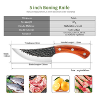 Couteau à désosser serbe professionnel cuisine couteau de boucher de chef en acier à haute teneur en carbone manche en bois en acier inoxydable caractéristique de netteté