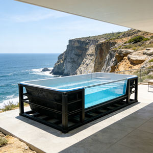 Piscine moderne en fibre de verre avec paroi transparente pour petits espaces, piscine pour enfants, spa, piscine extérieure - Product Image 5