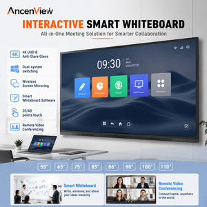 Tableau interactif intelligent 4K HD de 86 pouces avec écran tactile IR 20 points pour les salles de réunion des écoles sous les systèmes d'exploitation Android <span class=keywords><strong>et</strong></span> Windows - Product Image 1