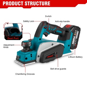 <span class=keywords><strong>Raboteuse</strong></span> électrique sans fil ONEVAN 30000 tr/min, outil de découpe de meubles DIY, outil de travail du bois, batterie 3.0Ah, 2 vitesses - Product Image 3