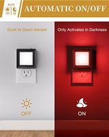 Veilleuse LED Moderne ZHILAI RED Mini à Capteur de Lumière, Intensité Variable, Allumage Crépusculaire, Idéale pour Chambre de Bébé et Salle de Bain