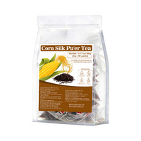 Sachets de thé Pu-erh mûr en soie de maïs, marque privée OEM, sans caféine, anti-œdème, détoxifiant, à base de plantes, en forme de pyramide
